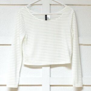 H&M Cropped Transparent Long Sleeve Top